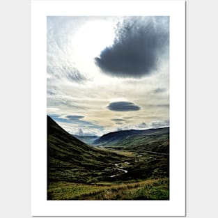 Lenticular clouds over Glen Shee, eastern Perthshire, Scotland Posters and Art